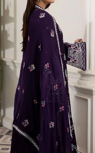 Adans Libas Eggplant Lawn Suit | Pakistani Lawn Dress in USA- Image 2