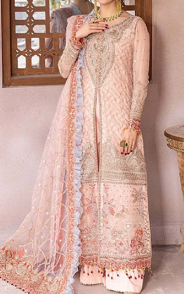 Adans Libas Pink Chiffon Suit | Pakistani Embroidered Chiffon Dresses USA- Image 1