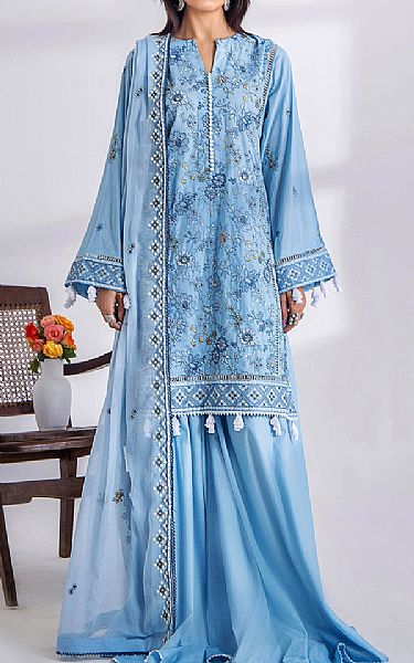 Adans Libas Moonstone Blue Lawn Suit | Pakistani Lawn Suits- Image 1