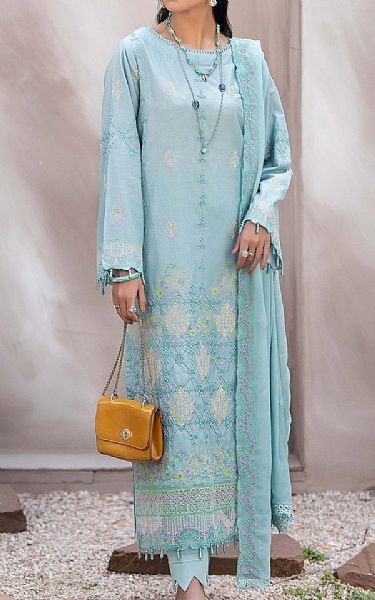 Adans Libas Baby Blue Lawn Suit | Pakistani Lawn Suits- Image 1