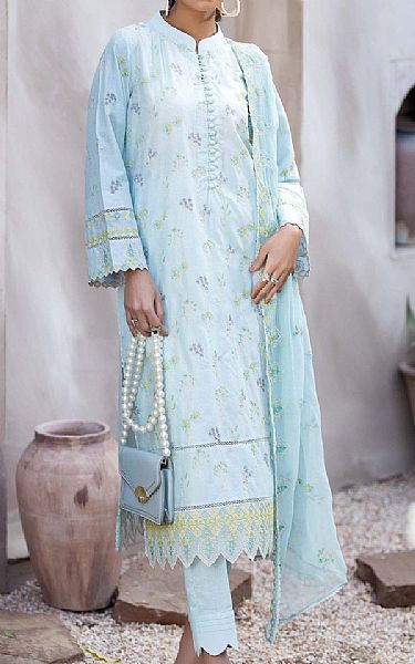 Adans Libas Light Blue Lawn Suit | Pakistani Lawn Suits- Image 1