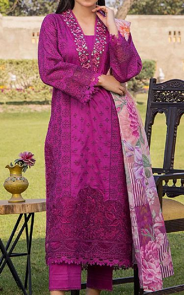 Adans Libas Violet Lawn Suit | Pakistani Lawn Dress in USA- Image 1