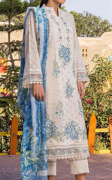 Adans Libas Off-white Lawn Suit | Pakistani Lawn Dress in USA- Image 1