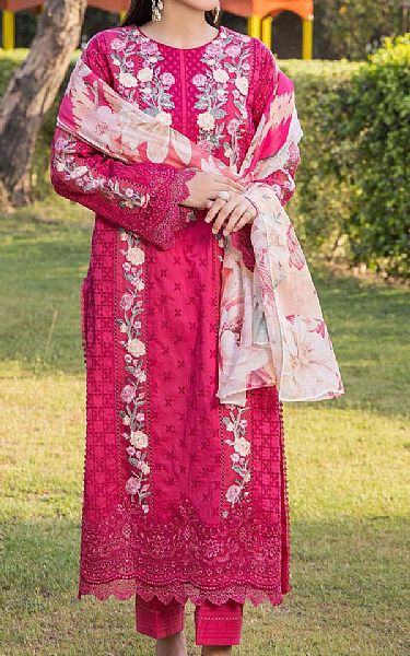 Adans Libas Hot Pink Lawn Suit | Pakistani Lawn Dress in USA- Image 1