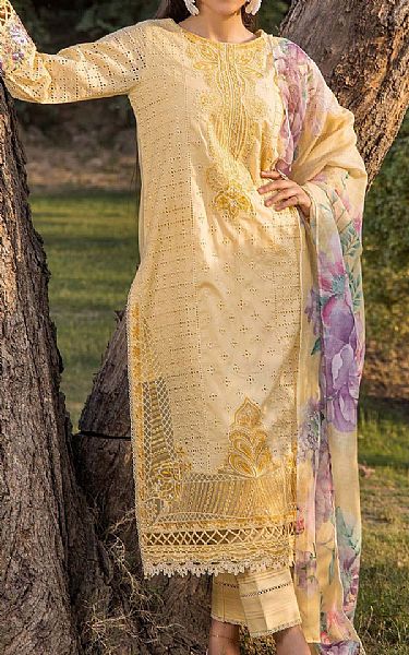 Adans Libas Yellow Lawn Suit | Pakistani Lawn Dress in USA- Image 1
