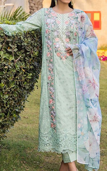 Adans Libas Light Green Lawn Suit | Pakistani Lawn Dress in USA- Image 1