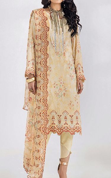 Adans Libas Fawn Lawn Suit | Pakistani Lawn Suits- Image 1