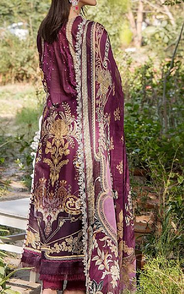 Adans Libas Burgandy Lawn Suit | Pakistani Lawn Dress in USA- Image 2