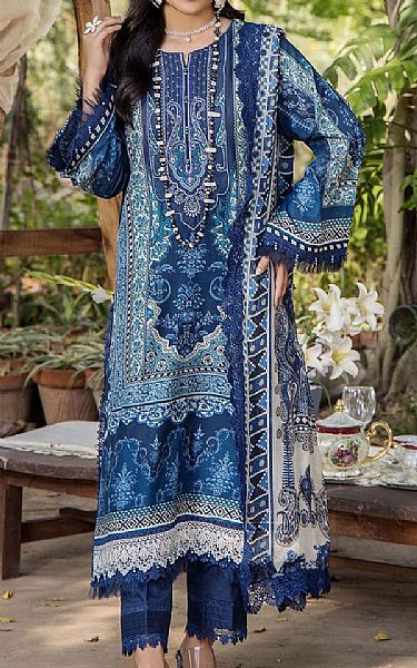 Adans Libas Navy Blue Lawn Suit | Pakistani Lawn Dress in USA- Image 1