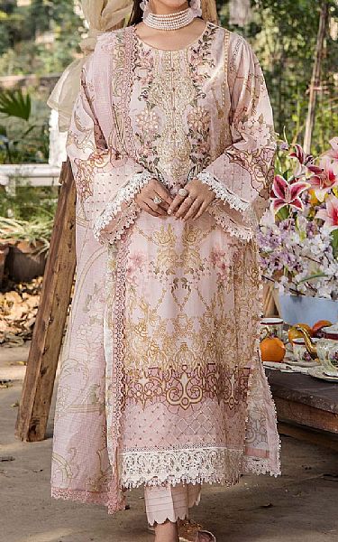 Adans Libas Light Pink Lawn Suit | Pakistani Lawn Dress in USA- Image 1