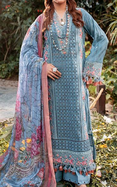 Adans Libas Hippie Blue Lawn Suit | Pakistani Lawn Suits- Image 1