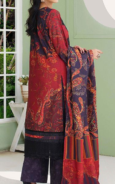 Adans Libas Vivid Burgundy Slub Suit | Pakistani Winter Dresses in USA- Image 2