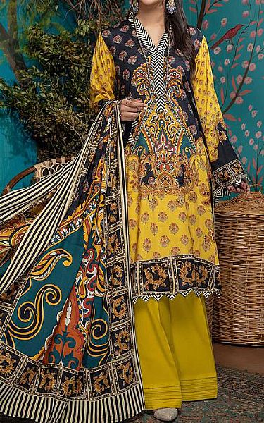 Adans Libas Golden Yellow Linen Suit | Pakistani Dresses in USA- Image 1