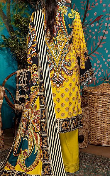 Adans Libas Golden Yellow Linen Suit | Pakistani Dresses in USA- Image 2