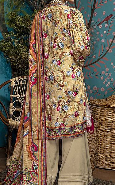 Adans Libas Light Golden Linen Suit | Pakistani Dresses in USA- Image 2