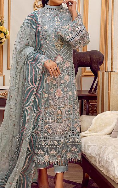 Sky Blue Chiffon Suit | Pakistani Dresses in USA