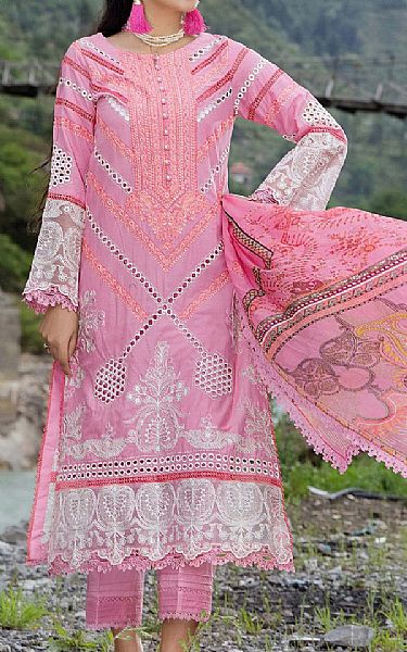 Adans Libas Pink Lawn Suit | Pakistani Lawn Dress in USA- Image 1