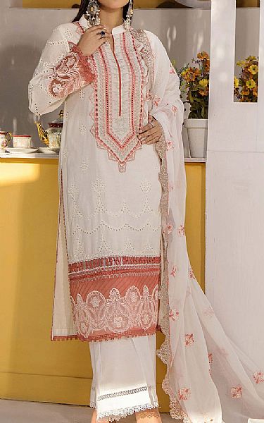 Adans Libas Off White Lawn Suit | Pakistani Lawn Dress in USA- Image 1