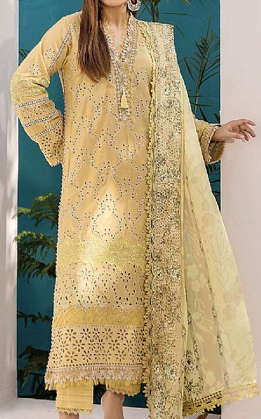 Adans Libas Sand Gold Lawn Suit | Pakistani Lawn Dress in USA- Image 1