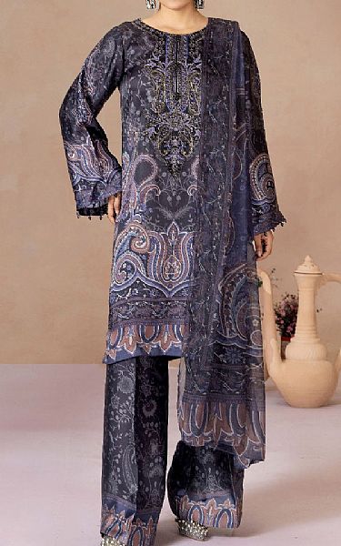 Adans Libas Black Silk Suit | Pakistani Embroidered Chiffon Dresses USA- Image 1