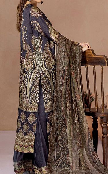 Adans Libas Black Silk Suit | Pakistani Embroidered Chiffon Dresses USA- Image 2