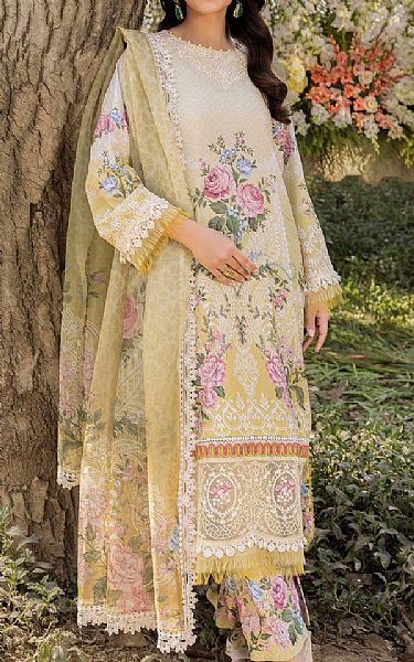 Adans Libas Sand Gold Lawn Suit | Pakistani Lawn Dress in USA- Image 1