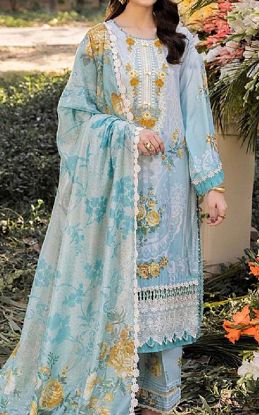 Adans Libas Light Blue Lawn Suit | Pakistani Lawn Dress in USA- Image 1