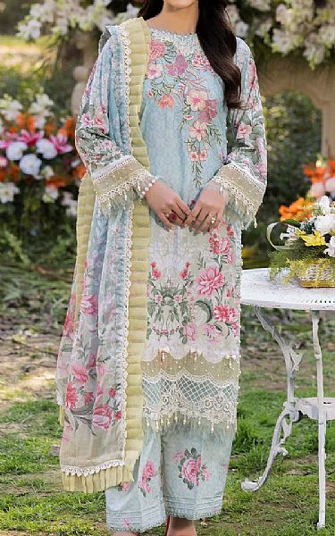 Adans Libas Light Blue Lawn Suit | Pakistani Lawn Dress in USA- Image 1