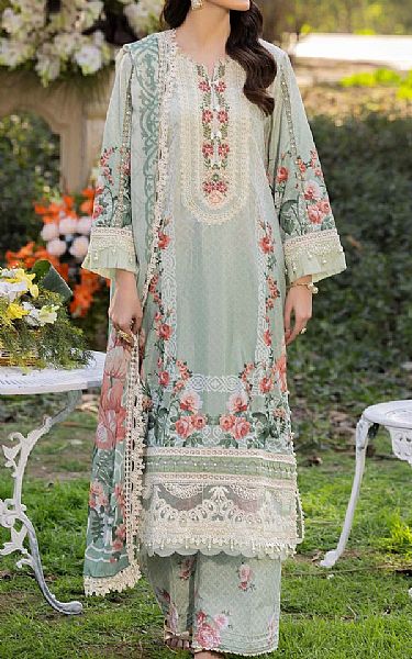 Adans Libas Light Green Lawn Suit | Pakistani Lawn Dress in USA- Image 1