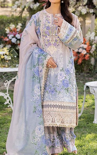 Adans Libas Grey/Lilac Lawn Suit | Pakistani Lawn Dress in USA- Image 1