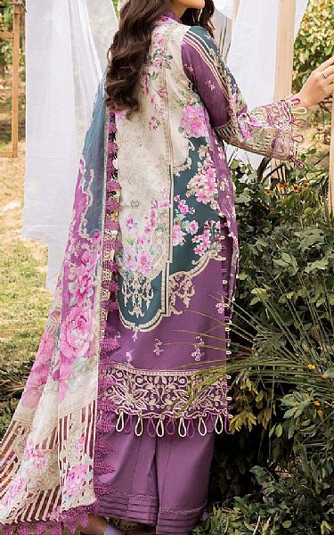Adans Libas Dark Lilac Lawn Suit | Pakistani Lawn Suits- Image 2