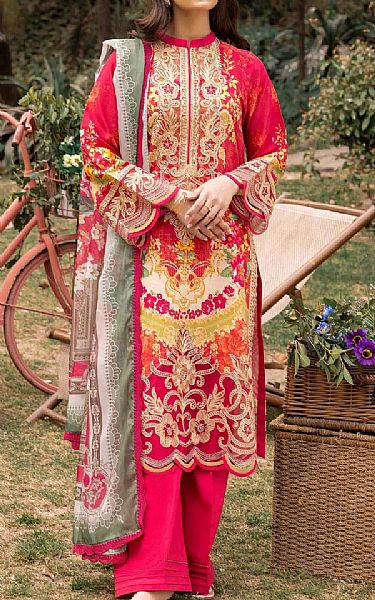 Adans Libas Rich Carmine Lawn Suit | Pakistani Lawn Suits- Image 1