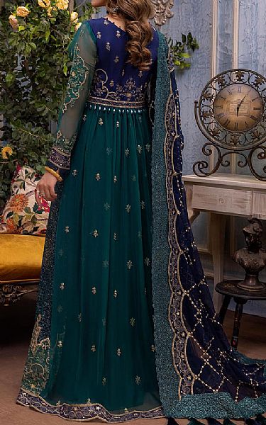 Adans Libas Teal/Dark Blue Chiffon Suit | Pakistani Dresses in USA- Image 2