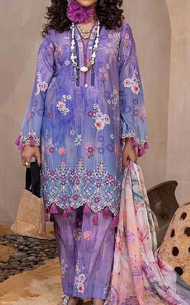 Adans Libas Blue/Lilac Lawn Suit | Pakistani Lawn Suits- Image 1
