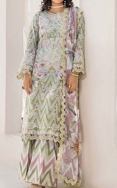 Adans Libas Pistachio Green Lawn Suit | Pakistani Lawn Dress in USA- Image 1
