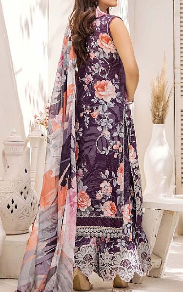 Adans Libas Plum Lawn Suit | Pakistani Lawn Dress in USA- Image 2
