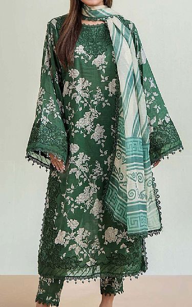 Adans Libas Green Lawn Suit | Pakistani Lawn Dress in USA- Image 1