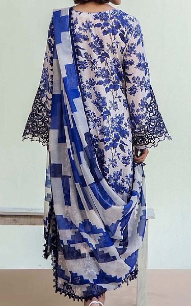 Adans Libas Off White/Blue Lawn Suit | Pakistani Lawn Dress in USA- Image 2