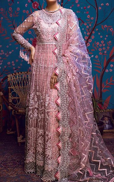 Adans Libas Tea Pink Net Suit | Pakistani Dresses in USA- Image 1
