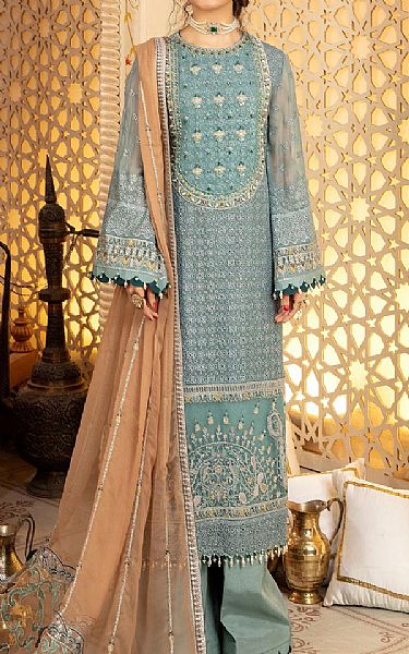 Adans Libas Sky Blue Chiffon Suit | Pakistani Dresses in USA- Image 1