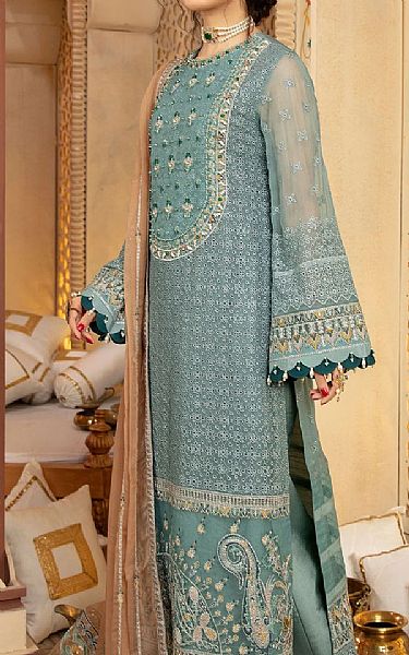 Adans Libas Sky Blue Chiffon Suit | Pakistani Dresses in USA- Image 2