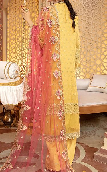 Adans Libas Yellow Chiffon Suit | Pakistani Dresses in USA- Image 2