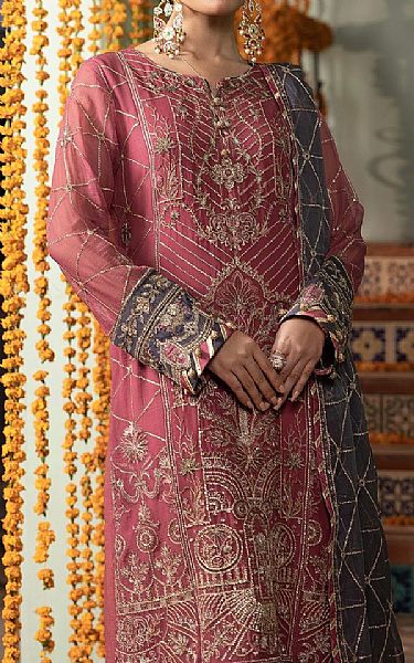 Adans Libas Light Carmine Pink Chiffon Suit | Pakistani Embroidered Chiffon Dresses USA- Image 3