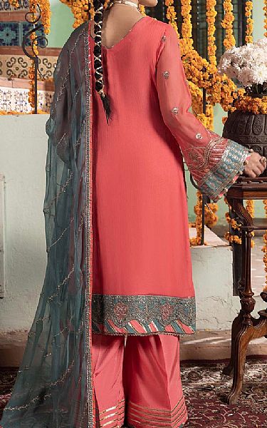 Adans Libas Light Carmine Pink Chiffon Suit | Pakistani Embroidered Chiffon Dresses USA- Image 2