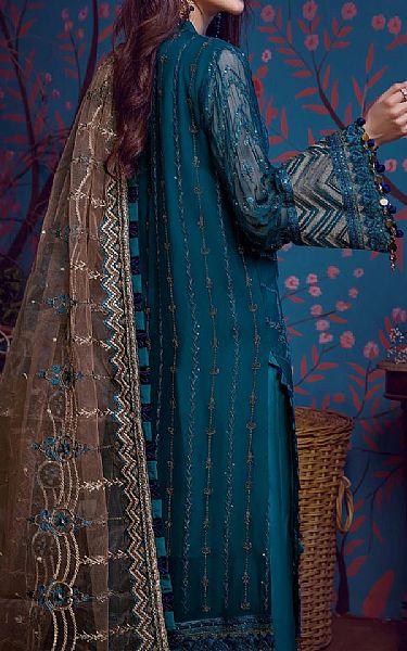 Adans Libas Teal Chiffon Suit | Pakistani Dresses in USA- Image 2