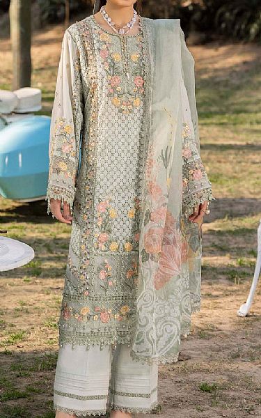 Adans Libas Sage Green Lawn Suit | Pakistani Lawn Dress in USA- Image 1