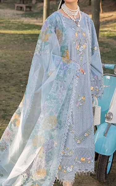 Adans Libas Baby Blue Lawn Suit | Pakistani Lawn Dress in USA- Image 1