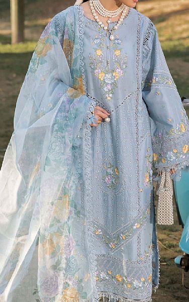 Adans Libas Baby Blue Lawn Suit | Pakistani Lawn Dress in USA- Image 2