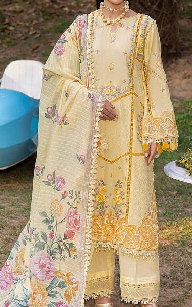 Adans Libas Yellow Lawn Suit | Pakistani Lawn Dress in USA- Image 1
