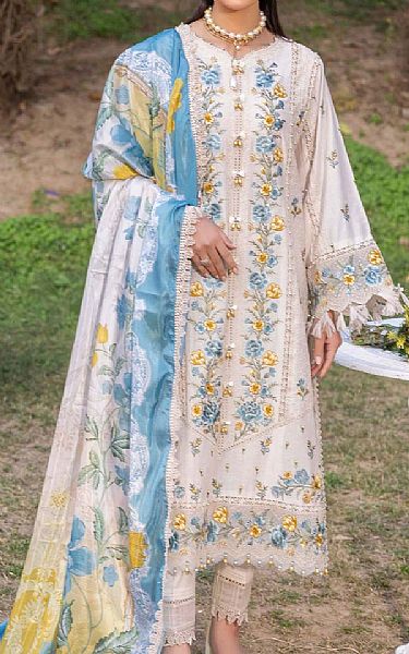 Adans Libas Ivory Lawn Suit | Pakistani Lawn Dress in USA- Image 1